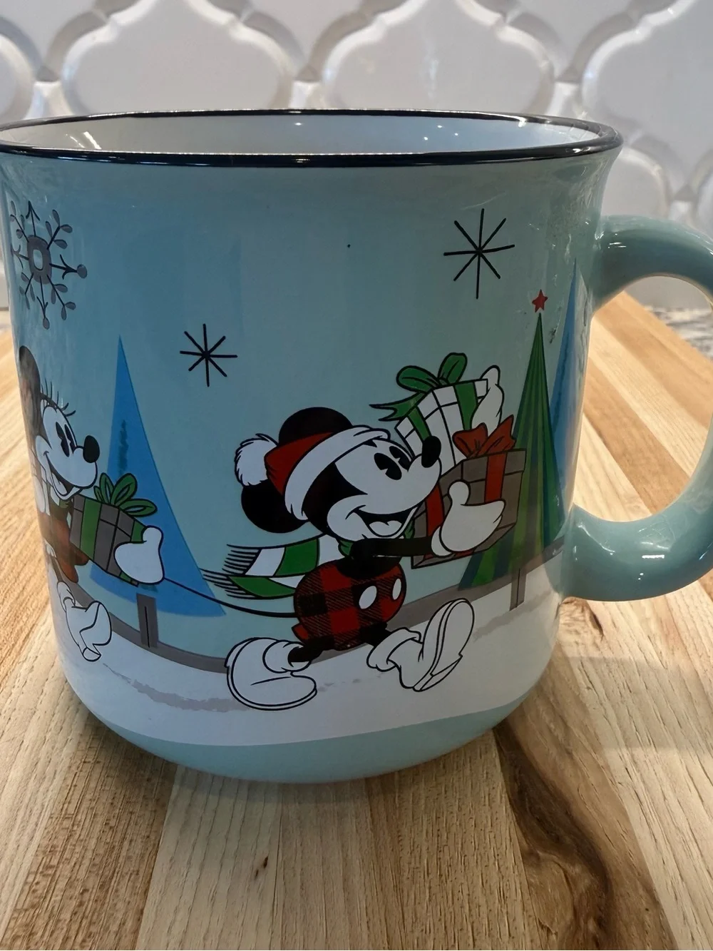 Disney Mickey & Minnie Mouse Christmas 24oz Large Ceramic Mug Zrike Brands
